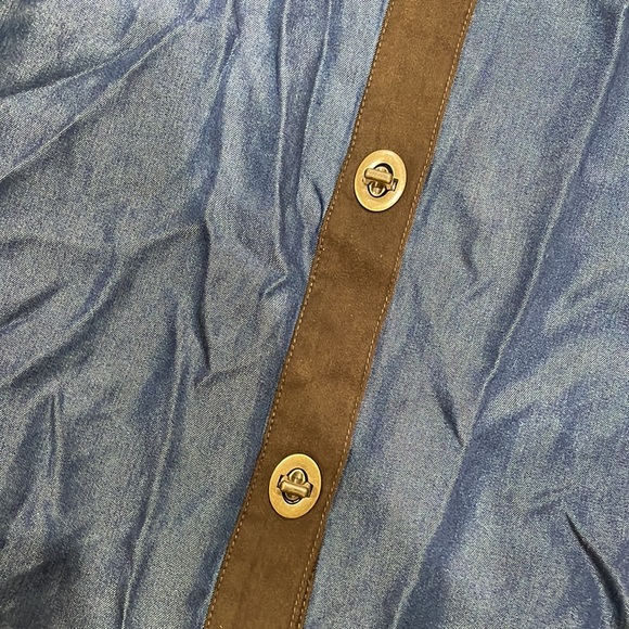 Soft Surroundings Urbina Denim Dress Coat L - Picture 7 of 8